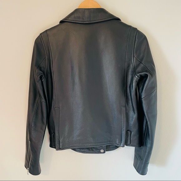Madewell black leather motorcycle jacket - Picture 12 of 14